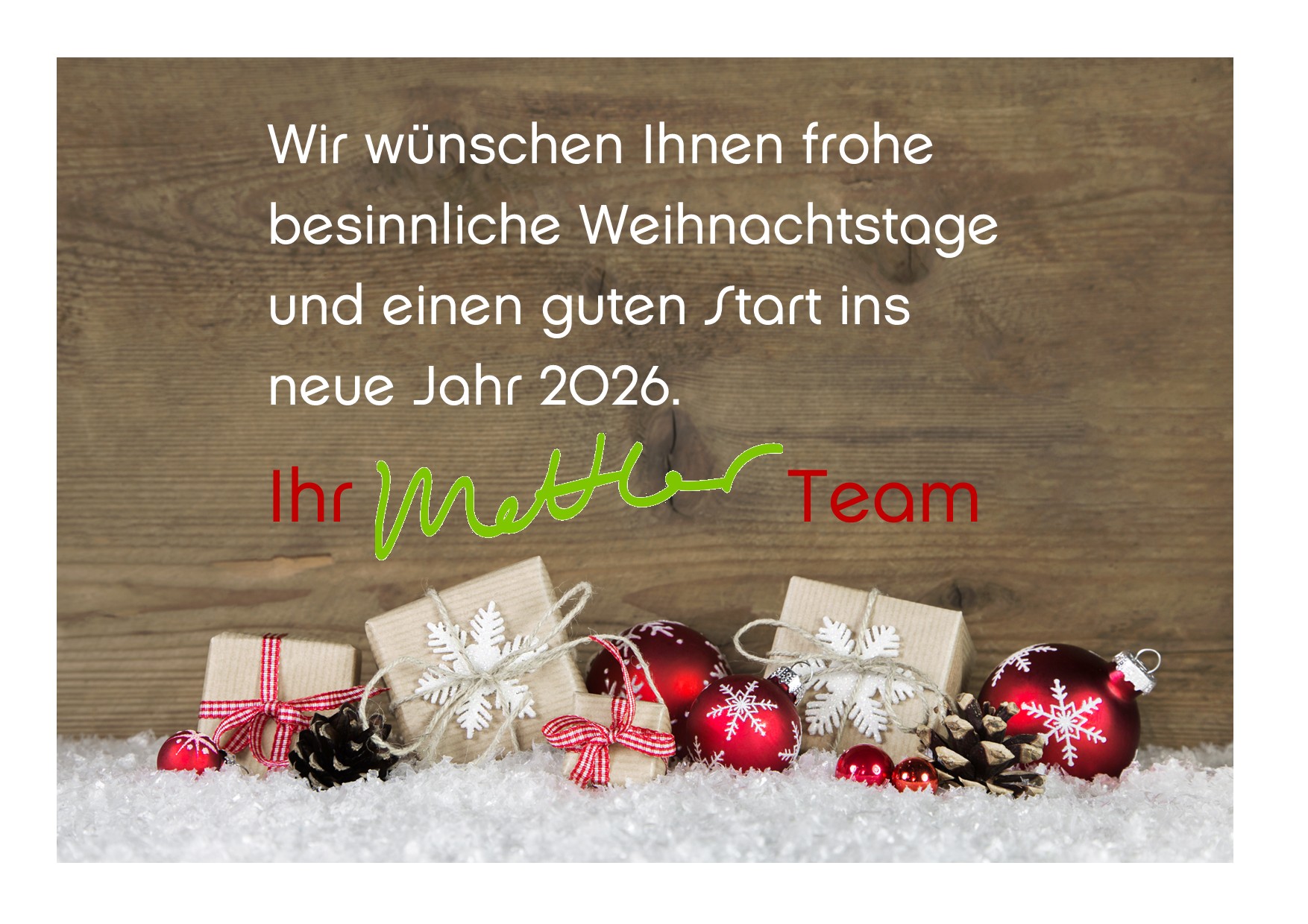 Karte Frohe Weihnachten für unsere Kundinnen und Kunden Frohe Weihnachten